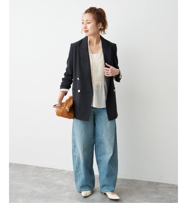 Spick and Span「《WEB限定》ドビードットフリルリボンブラウス」|シャツ・ブラウス|