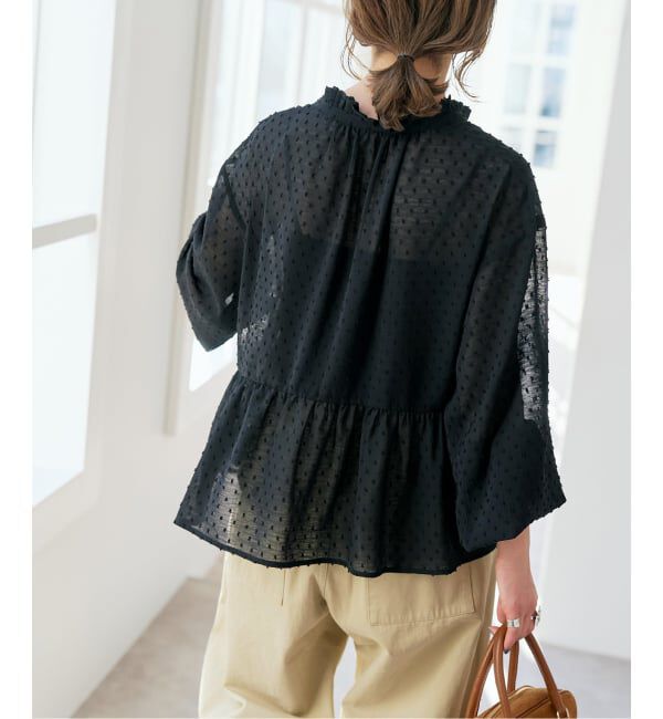 Spick and Span「《WEB限定》ドビードットフリルリボンブラウス」|シャツ・ブラウス|