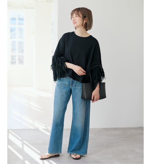 Spick and Span「AAYUSHI / アユーシ フェザーフリルカットソー」|Tシャツ・カットソー|