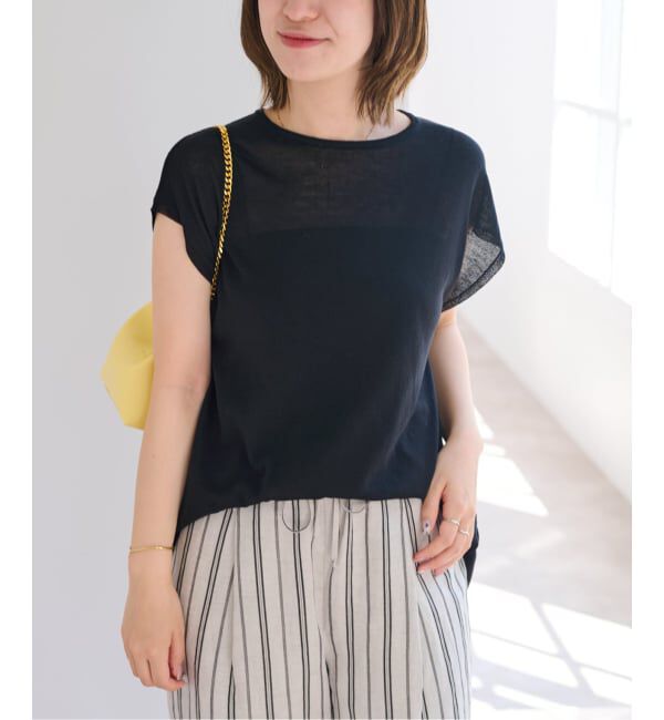 U by SPICK&SPAN「《予約 / 接触冷感》ウォッシャブルリネンブレンドプルオーバー」|ニット・セーター|