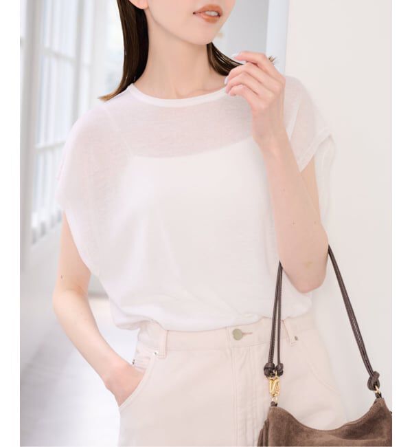 U by SPICK&SPAN「《予約 / 接触冷感》ウォッシャブルリネンブレンドプルオーバー」|ニット・セーター|