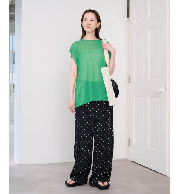U by SPICK&SPAN「《予約 / 接触冷感》ウォッシャブルリネンブレンドプルオーバー」|ニット・セーター|