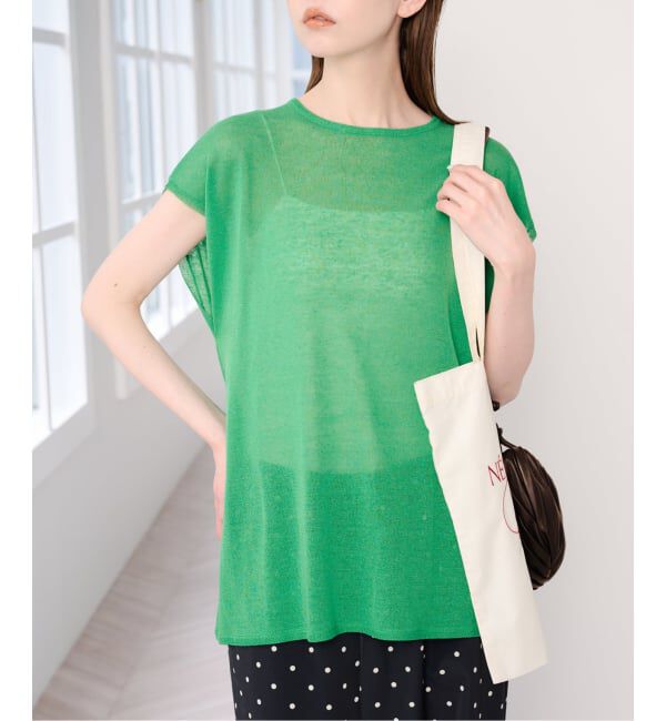 U by SPICK&SPAN「《予約 / 接触冷感》ウォッシャブルリネンブレンドプルオーバー」|ニット・セーター|