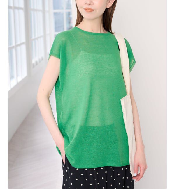 U by SPICK&SPAN「《予約 / 接触冷感》ウォッシャブルリネンブレンドプルオーバー」|ニット・セーター|
