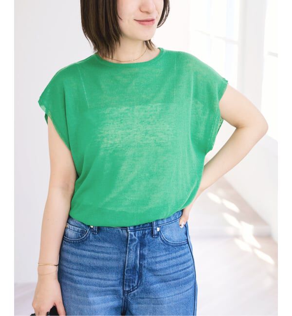 U by SPICK&SPAN「《予約 / 接触冷感》ウォッシャブルリネンブレンドプルオーバー」|ニット・セーター|
