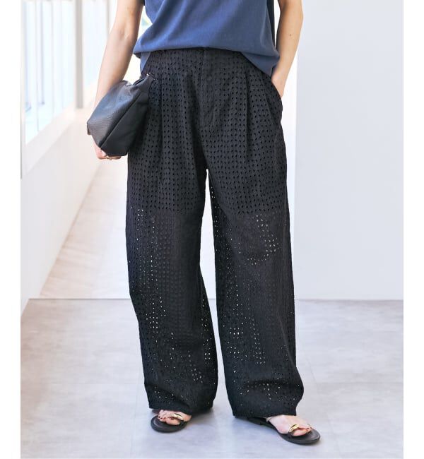 Spick and Span「《セットアップ可 / 予約》カットワークエンブロイダリー2タックパンツ」|その他|