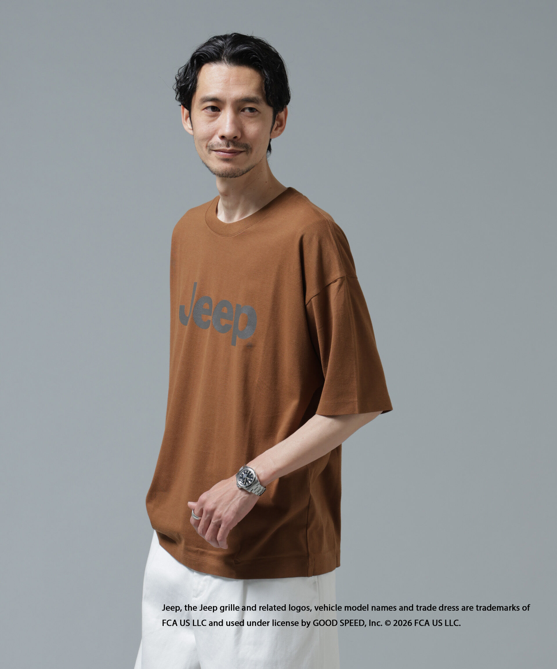 nano･universe「GOOD ROCK SPEED&times;Anti Soaked(R) 汗染み防止 ジープ Tシャツ」|Tシャツ・カットソー|