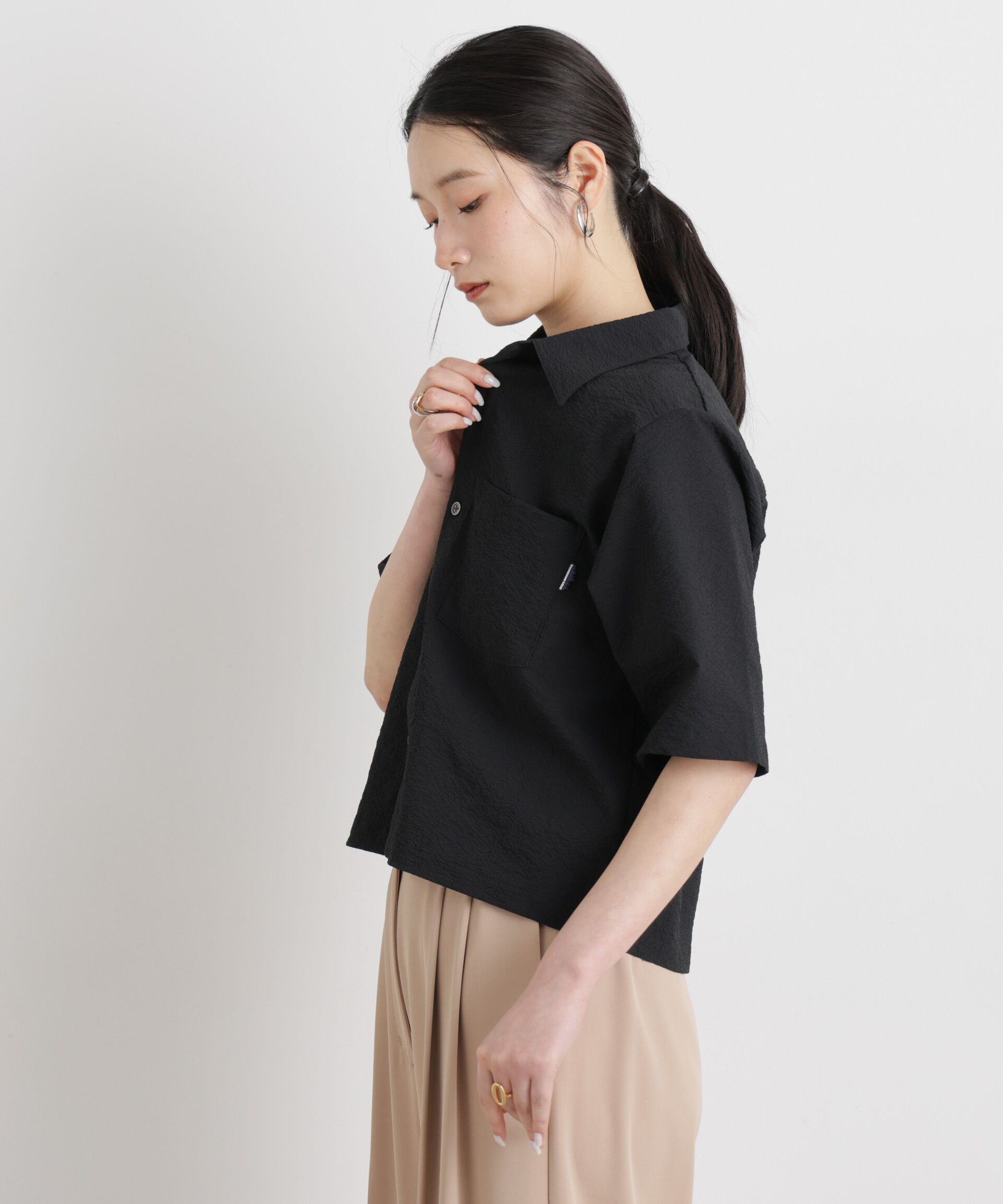 nano･universe「THOUSAND MILE/SEERSUCKER SHIRT(セットアップ可)」|シャツ・ブラウス|
