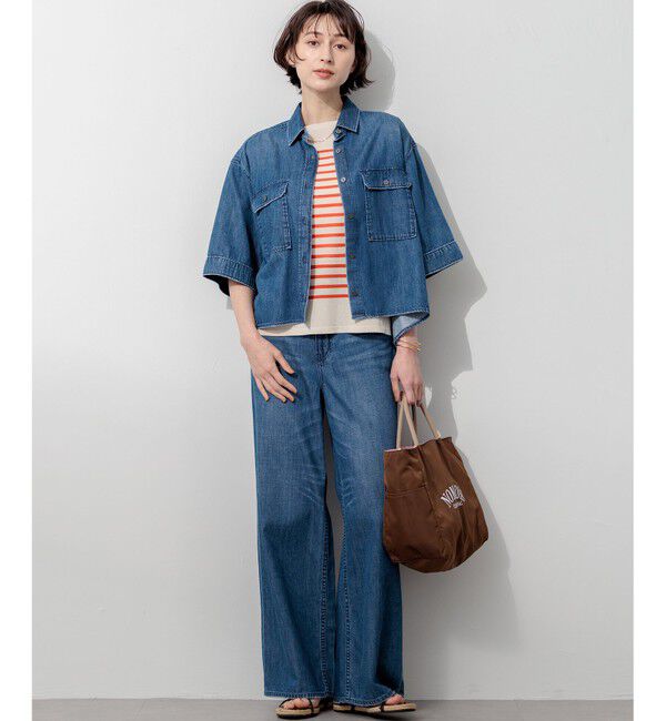 23区「【SLOW/一部店舗限定】LIGHT DENIM クロップド シャツ」|シャツ・ブラウス|