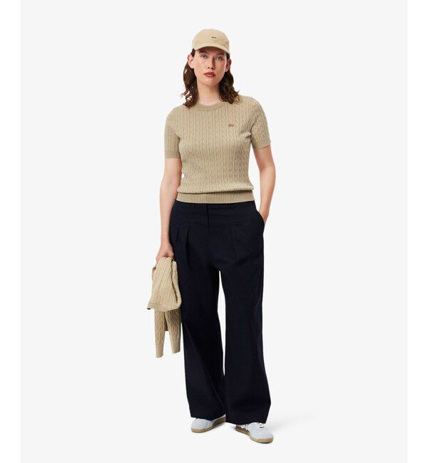 LACOSTE「ケーブルニットTシャツ」|ニット・セーター|