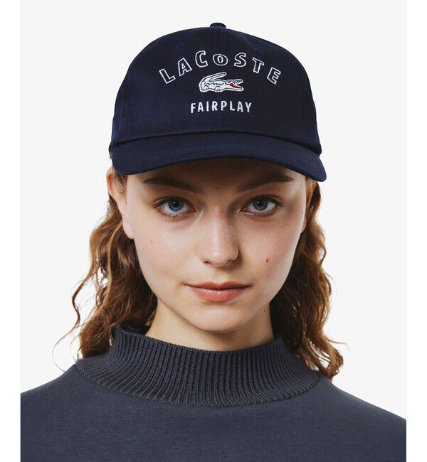 LACOSTE「刺繍入り6方キャップ」|キャップ・キャスケット|
