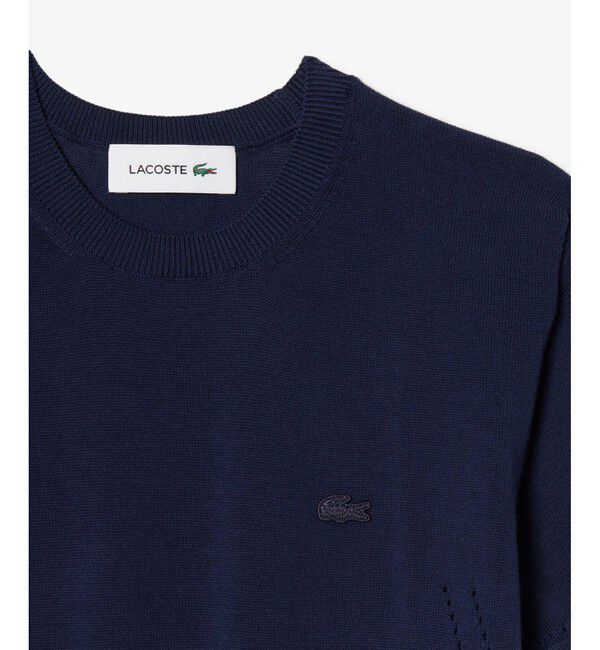 LACOSTE「シームレス3Dニット半袖セーター」|ニット・セーター|