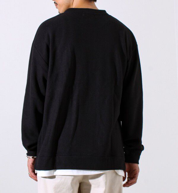 GLOSTER「【1枚でレイヤード見え】畦ニットソー裏起毛フェイクレイヤードロングスリーブ」|Tシャツ・カットソー|