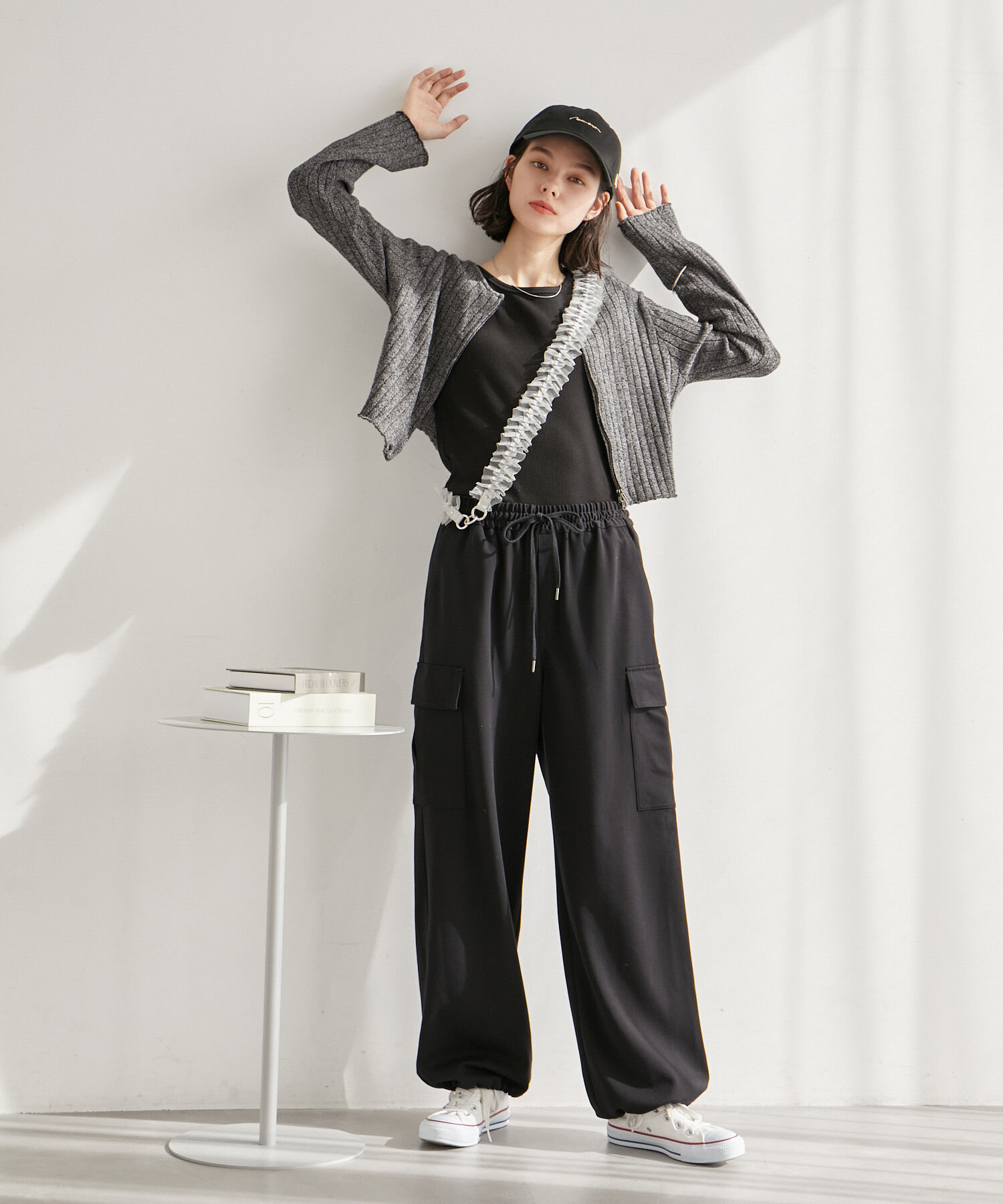 ROPE' PICNIC R「フロントジップショート丈メランジニットプルオーバー」|ニット・セーター|