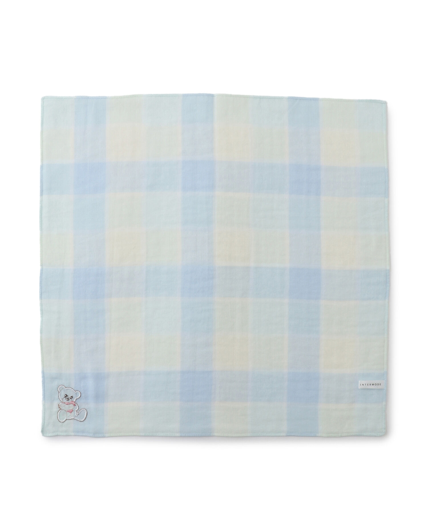 ROPE PICNIC PASSAGE「【LIBERTY ART FABRICS】チェックくまガーゼタオル」|ハンカチ|