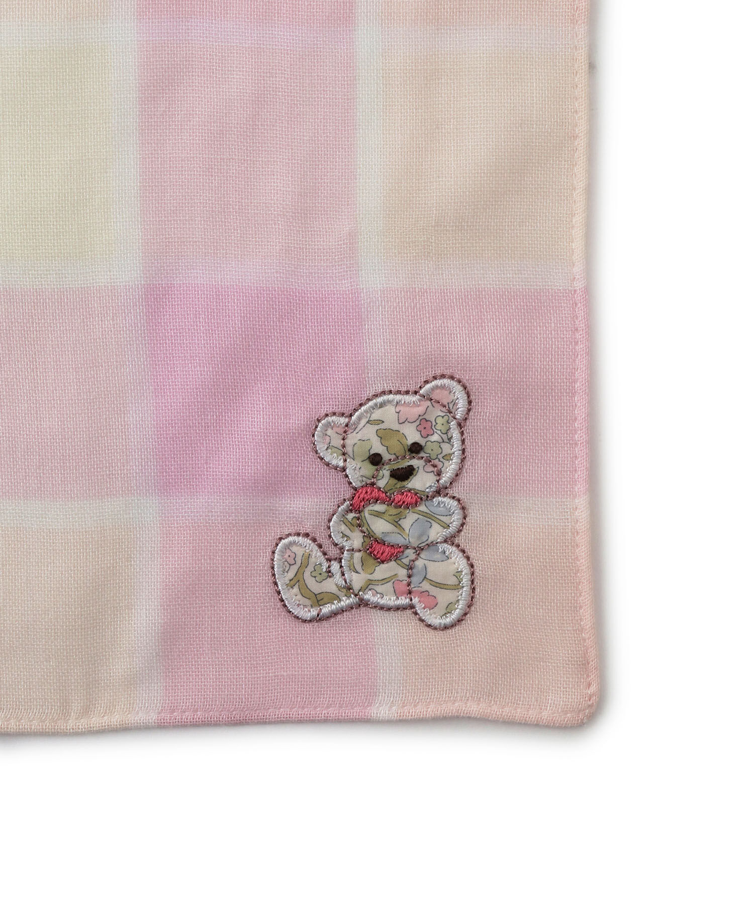 ROPE PICNIC PASSAGE「【LIBERTY ART FABRICS】チェックくまガーゼタオル」|ハンカチ|