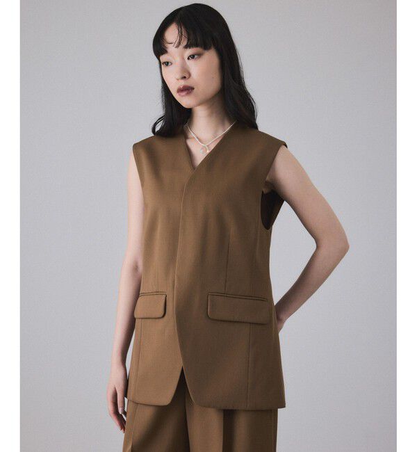 ADAM ET ROPE'「NIKKE GABARDINE GILET」|ベスト・ジレ|