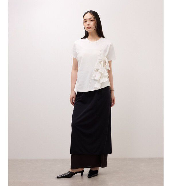 ADAM ET ROPE'「【サステナブル】リボンプルオーバー/接触冷感/UVカット/吸水速乾」|Tシャツ・カットソー|