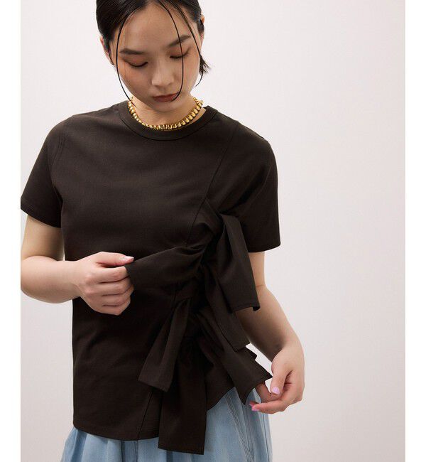 ADAM ET ROPE'「【サステナブル】リボンプルオーバー/接触冷感/UVカット/吸水速乾」|Tシャツ・カットソー|