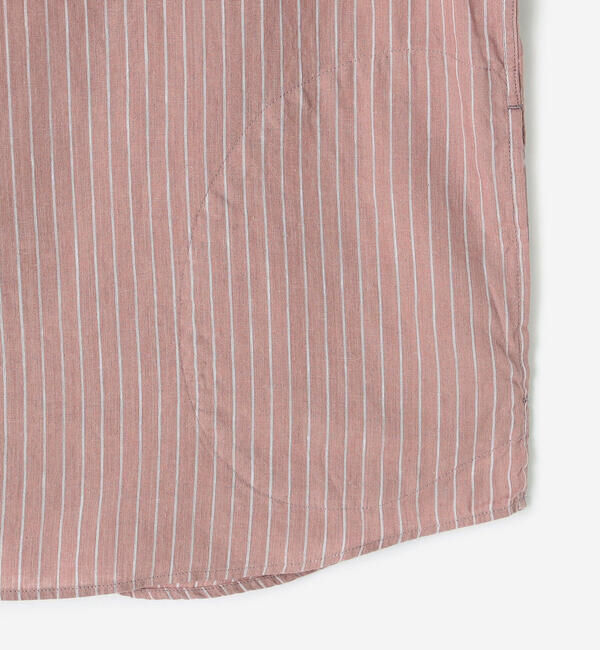 DANTON「DANTON | リネンコットン 丸襟半袖プルオーバーシャツ STRIPE WOMEN」|シャツ・ブラウス|