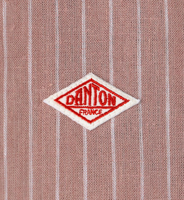 DANTON「DANTON | リネンコットン 丸襟半袖プルオーバーシャツ STRIPE WOMEN」|シャツ・ブラウス|