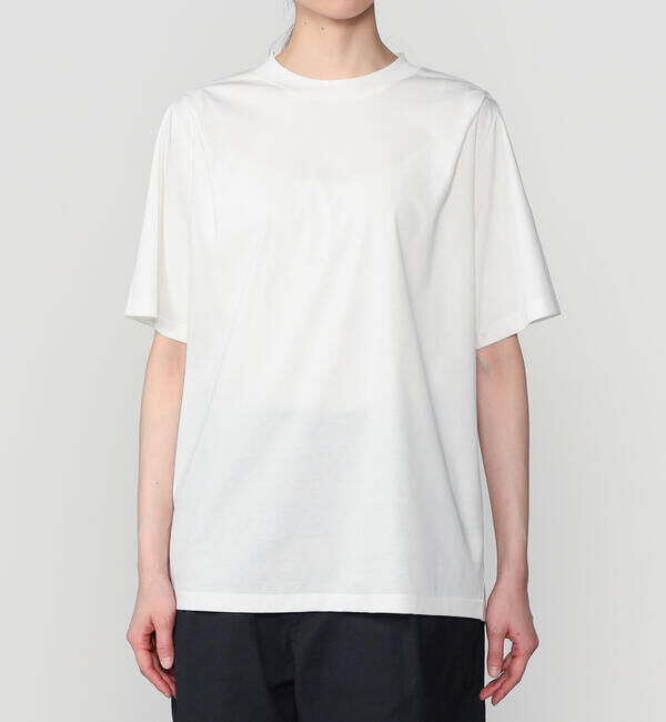  「GOOD PEOPLE GOOD STITCHING GOOD PRODUCT | クルーネック プレートショルダーTシャツ WOMEN」|Tシャツ・カットソー|