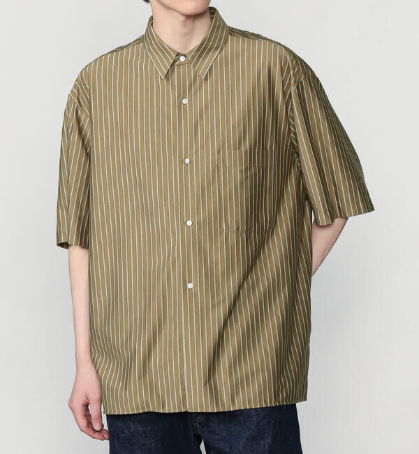  「GOOD PEOPLE GOOD STITCHING GOOD PRODUCT | 〈別注〉ストライプ ハーフスリーブシャツ MEN」|シャツ・ブラウス|BROWN系1