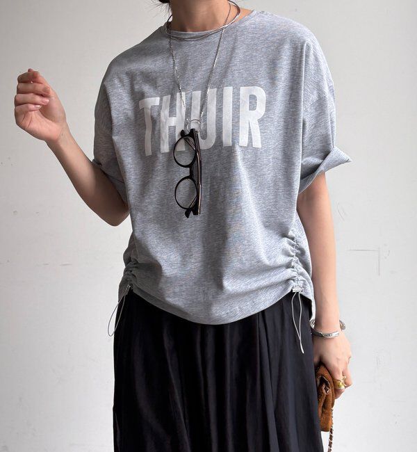  「【WEB限定】サイドドロストロゴTEE」|Tシャツ・カットソー|グレー