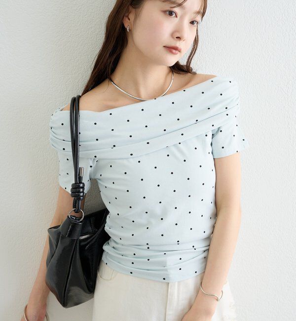  「ドットオフショルTシャツ」|Tシャツ・カットソー|