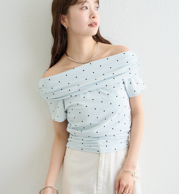 「ドットオフショルTシャツ」|Tシャツ・カットソー|