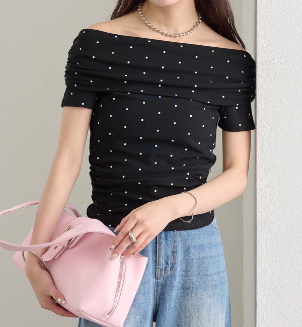  「ドットオフショルTシャツ」|Tシャツ・カットソー|