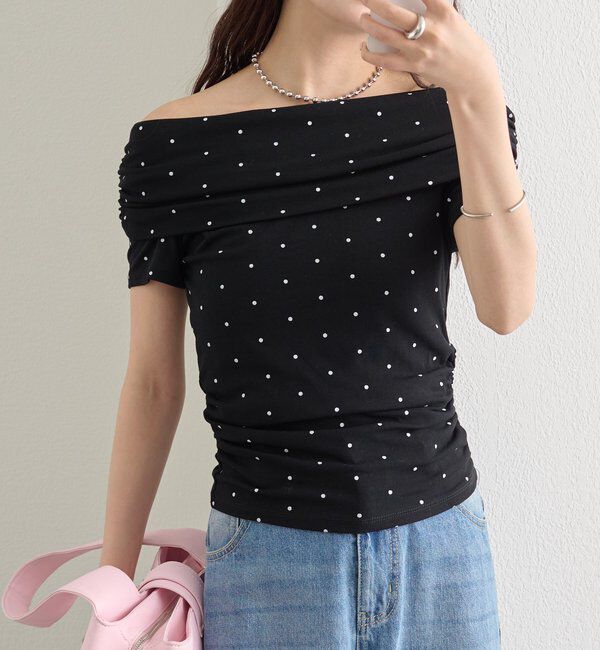  「ドットオフショルTシャツ」|Tシャツ・カットソー|