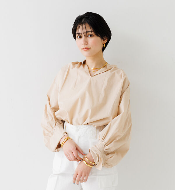 Rouge vif「【一部店舗限定】スリーブデザインスキッパーブラウス」|シャツ・ブラウス|