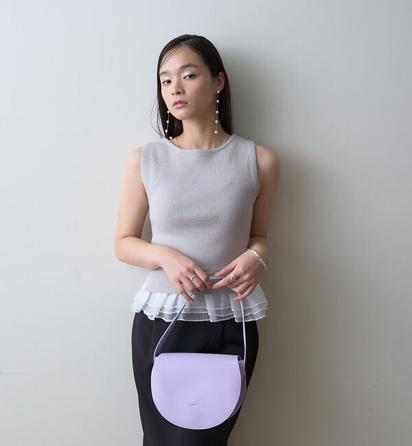 Rouge vif「【一部店舗限定】チュールコンビノースリーブプルオーバー」|ニット・セーター|