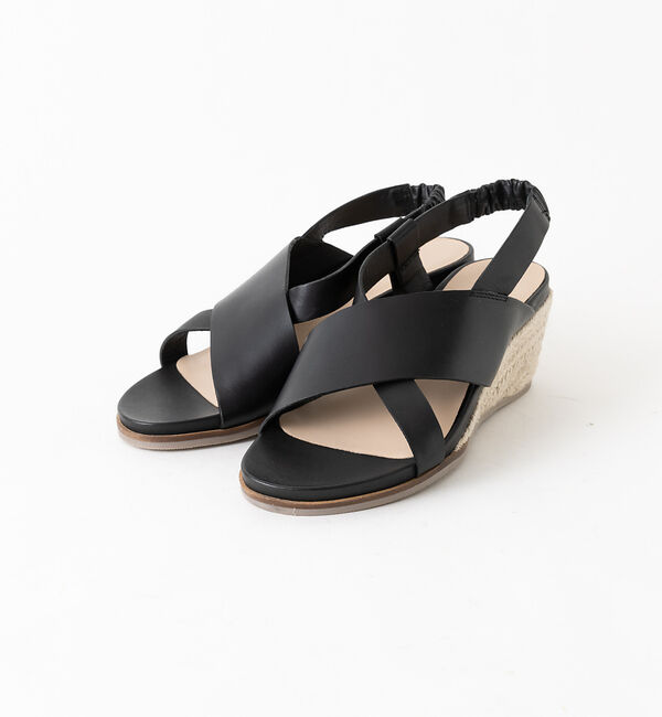 AU BANNISTER「【販売店舗限定】ジュートウエッジヒールサンダル」|サンダル|ブラック