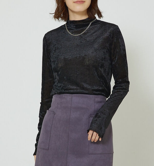 abahouse mavie「シアーフロッキーメロウプルオーバー」|Tシャツ・カットソー|ブラック