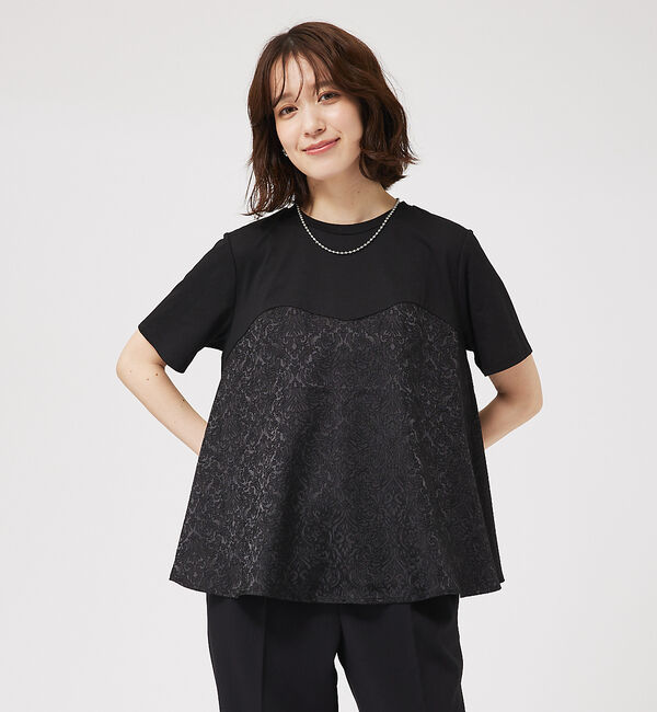abahouse mavie「ジャガードコンビプルオーバー」|Tシャツ・カットソー|