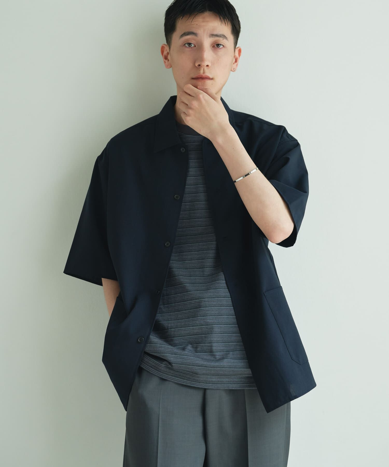 URBAN RESEARCH DOORS「『XLサイズ/WEB限定』『UR TECH DRYLUXE』SHORT-SLEEVE SHIRTS」|シャツ・ブラウス|ネイビー