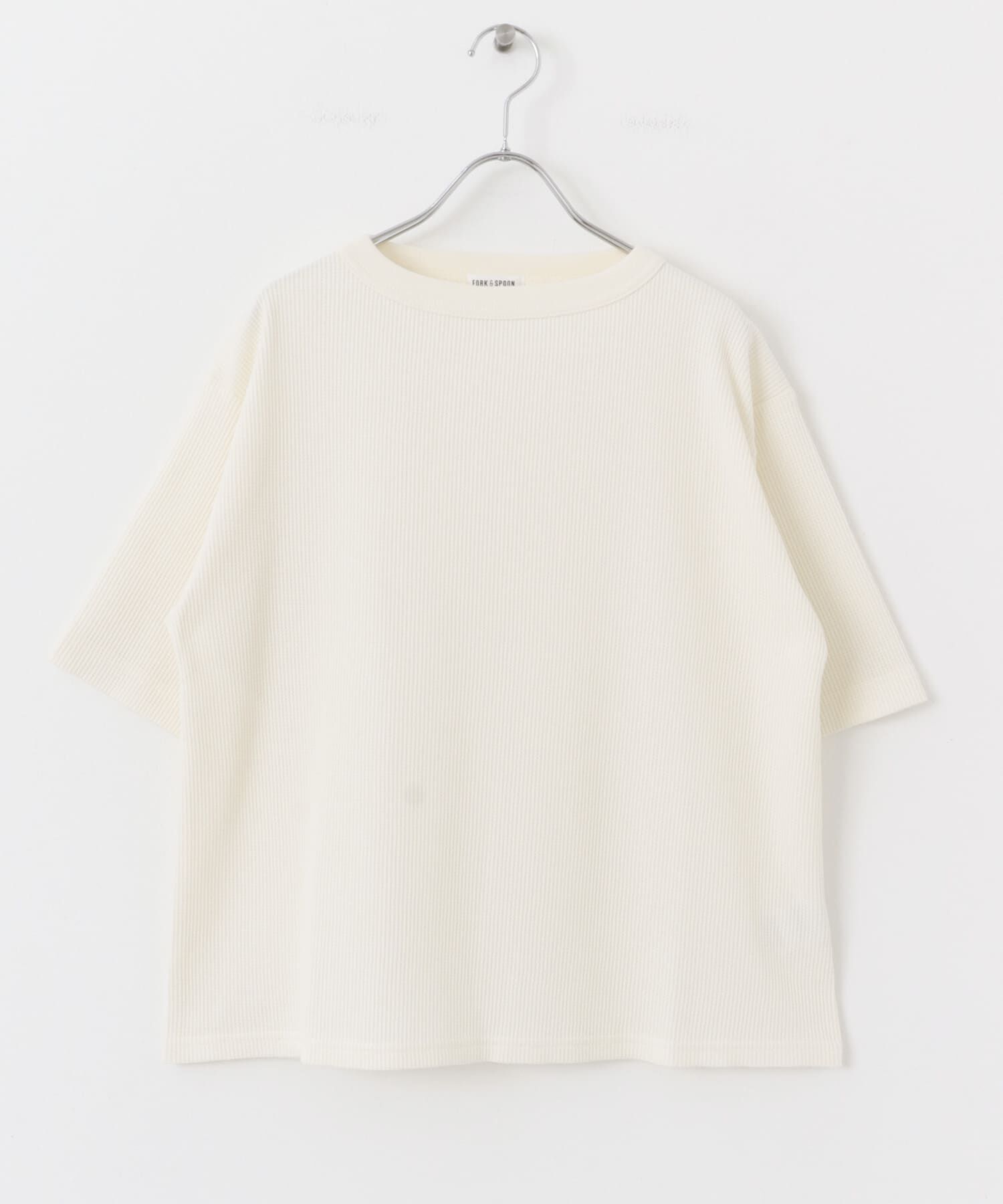 URBAN RESEARCH DOORS「FORK&SPOON　ミニワッフル5分袖Tシャツ」|Tシャツ・カットソー|