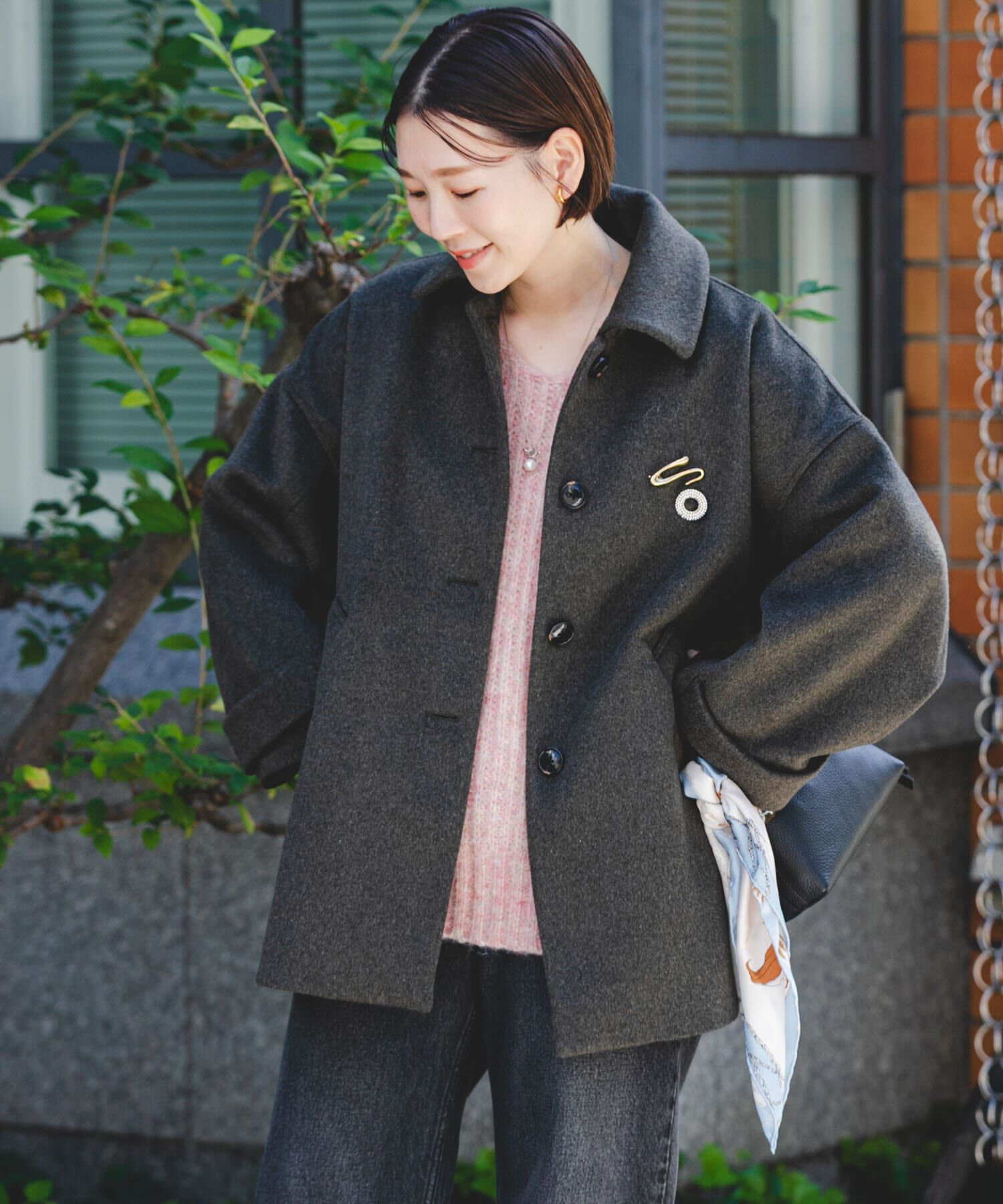 URBAN RESEARCH ROSSO「F by ROSSO　『UR TECH』ビーバーテントラインコート」|ステンカラーコート|ブラウン