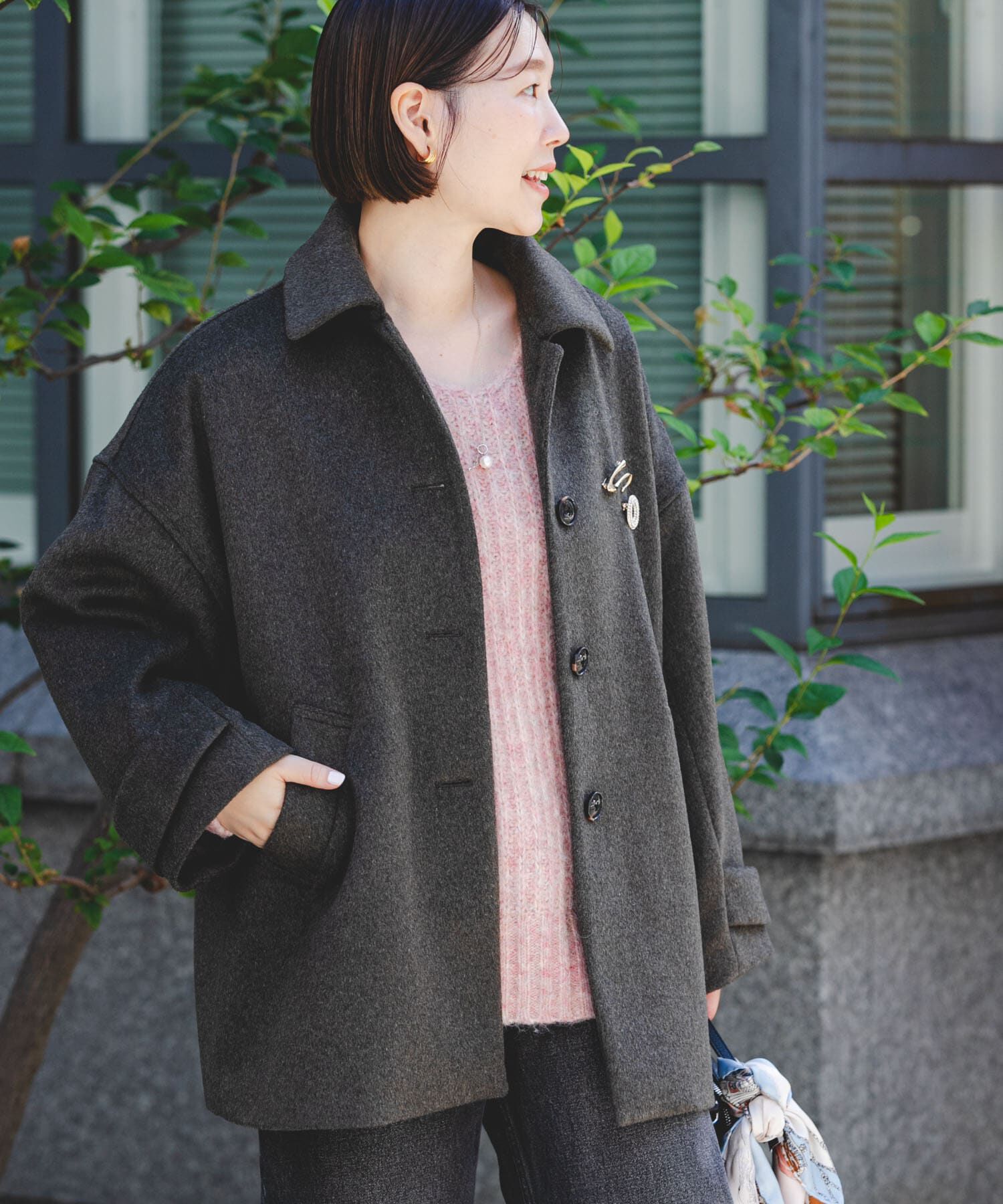 URBAN RESEARCH ROSSO「F by ROSSO　『UR TECH』ビーバーテントラインコート」|ステンカラーコート|