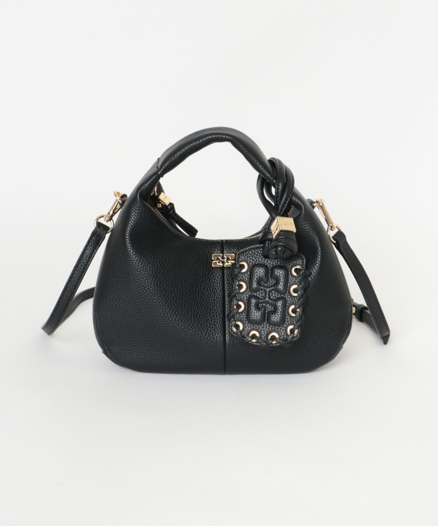 URBAN RESEARCH「GANNI　HOBO MINI GRAINED」|ハンドバッグ|ブラック