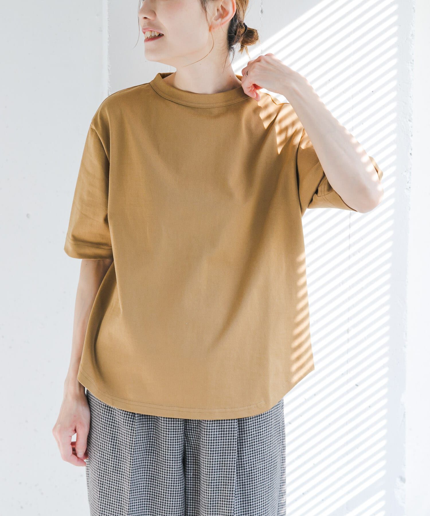 URBAN RESEARCH DOORS「FORK&SPOON　ボトルネックショートスリーブTシャツ」|Tシャツ・カットソー|
