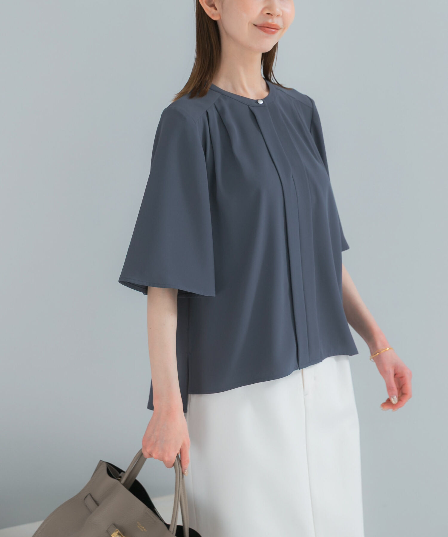 URBAN RESEARCH ROSSO「2WAYウォッシャブルフレアスリーブ ブラウス」|シャツ・ブラウス|