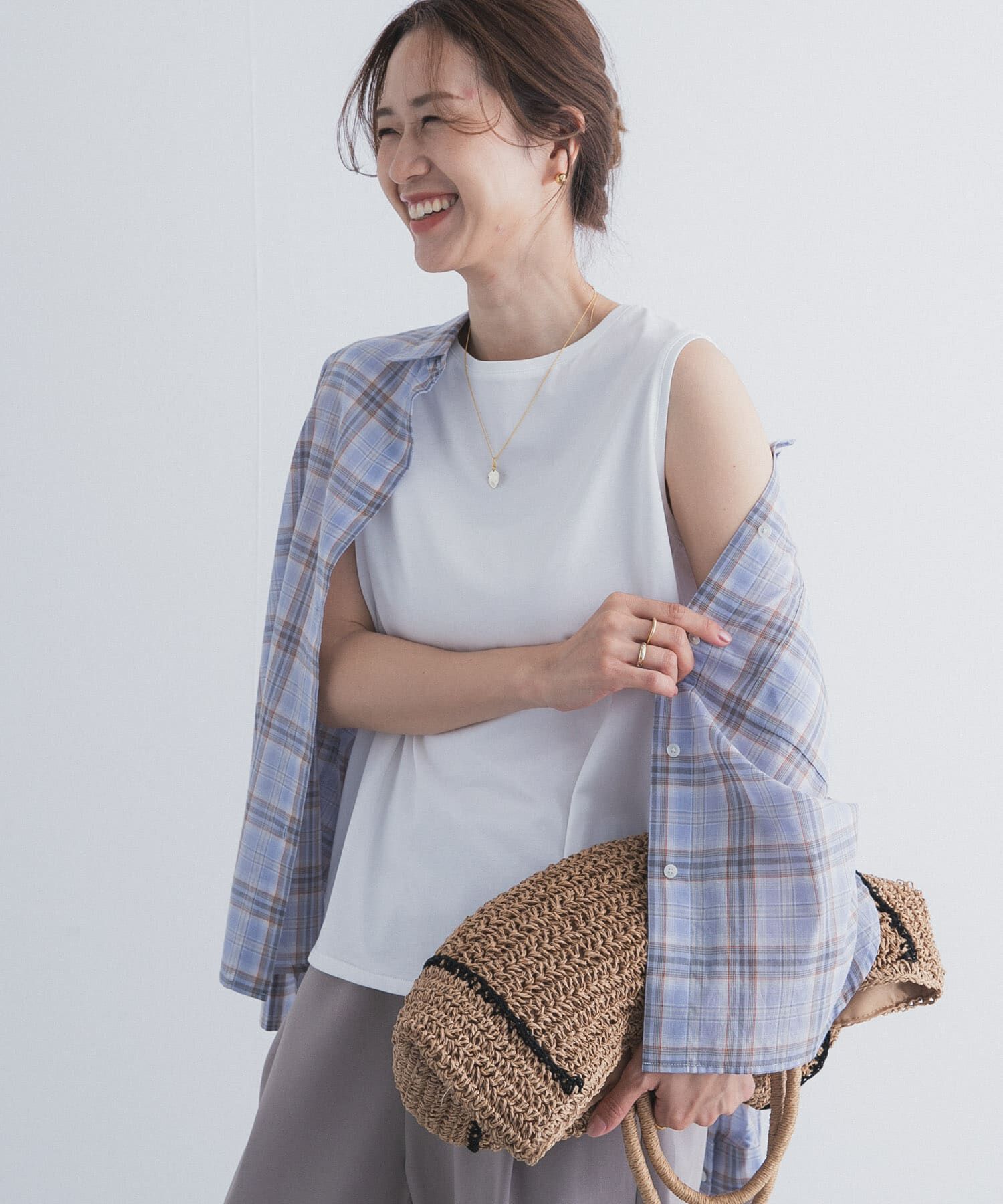 URBAN RESEARCH DOORS「インナーノースリーブプルオーバー」|タンクトップ|