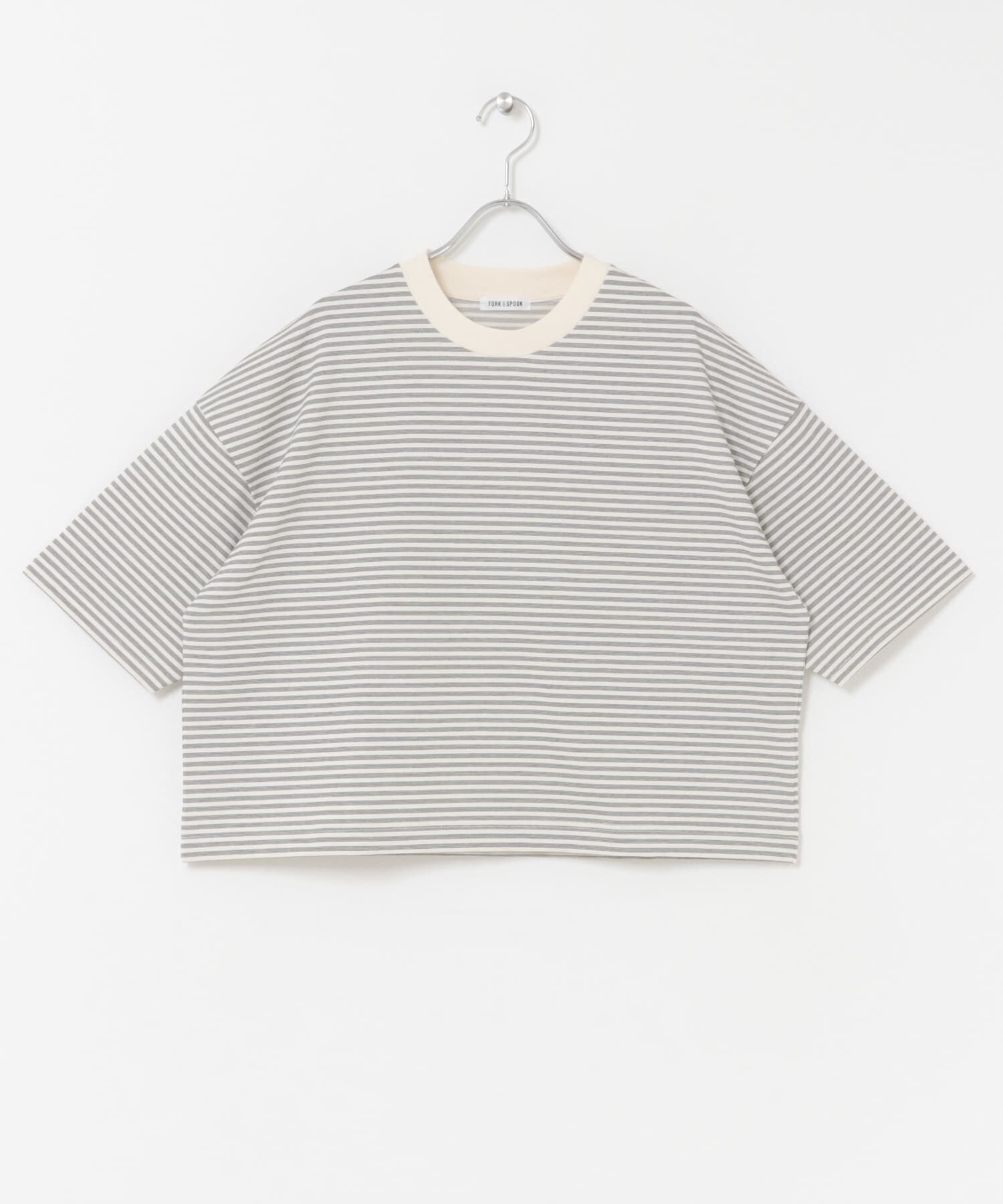 URBAN RESEARCH DOORS「FORK&SPOON　マルチボーダーTシャツ」|Tシャツ・カットソー|チャコールグレー
