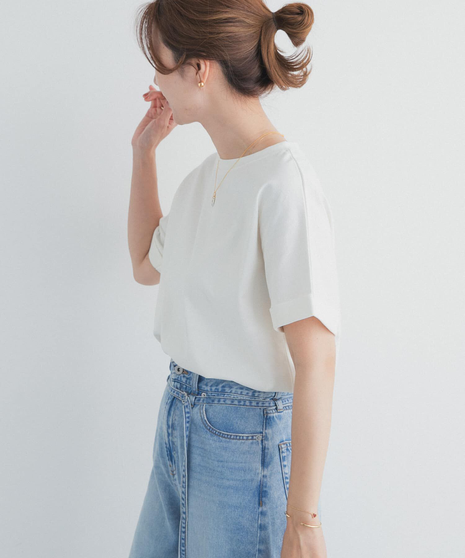 URBAN RESEARCH DOORS「『UR TECH』コットンロールスリーブプルオーバー」|Tシャツ・カットソー|