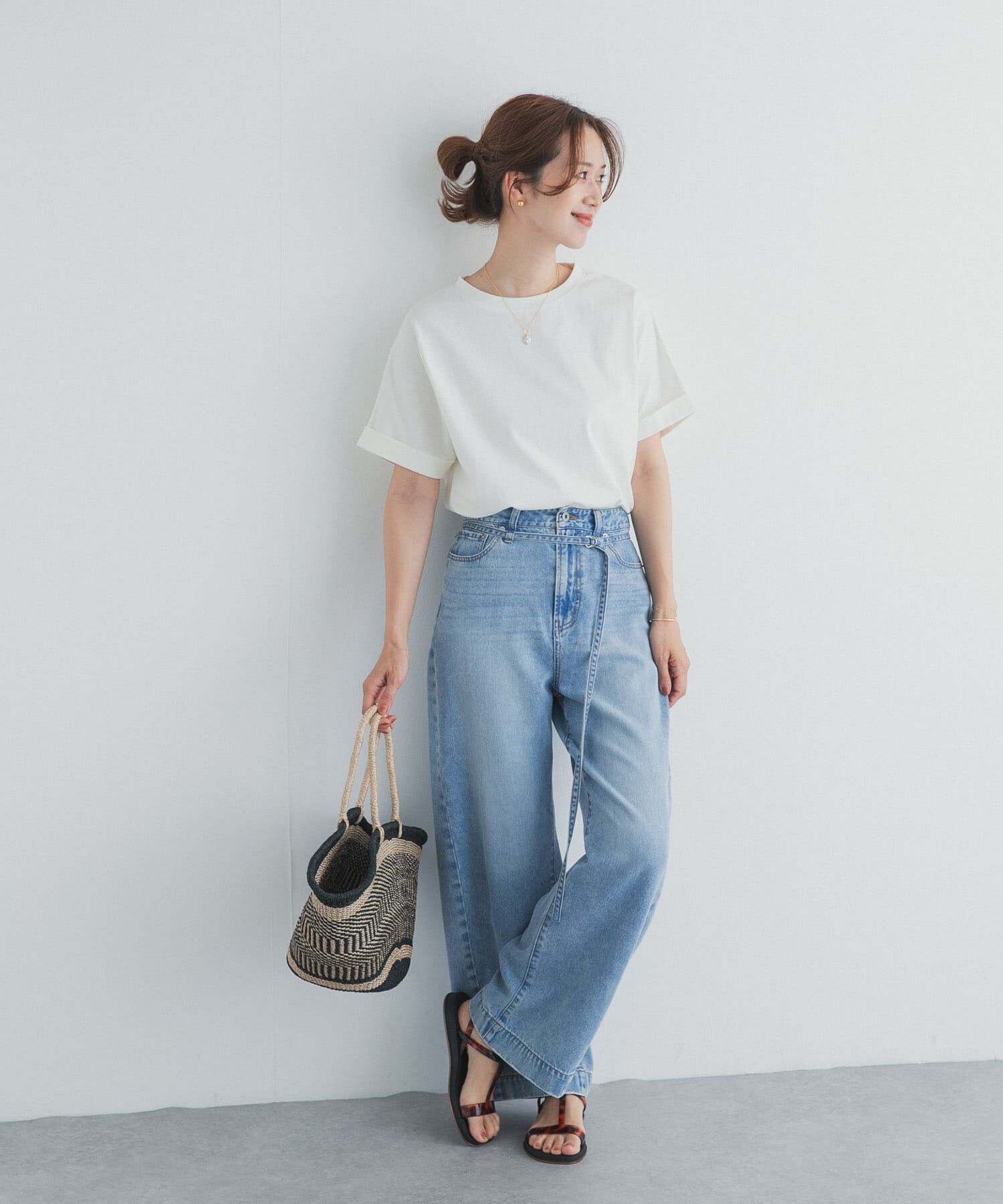 URBAN RESEARCH DOORS「『UR TECH』コットンロールスリーブプルオーバー」|Tシャツ・カットソー|