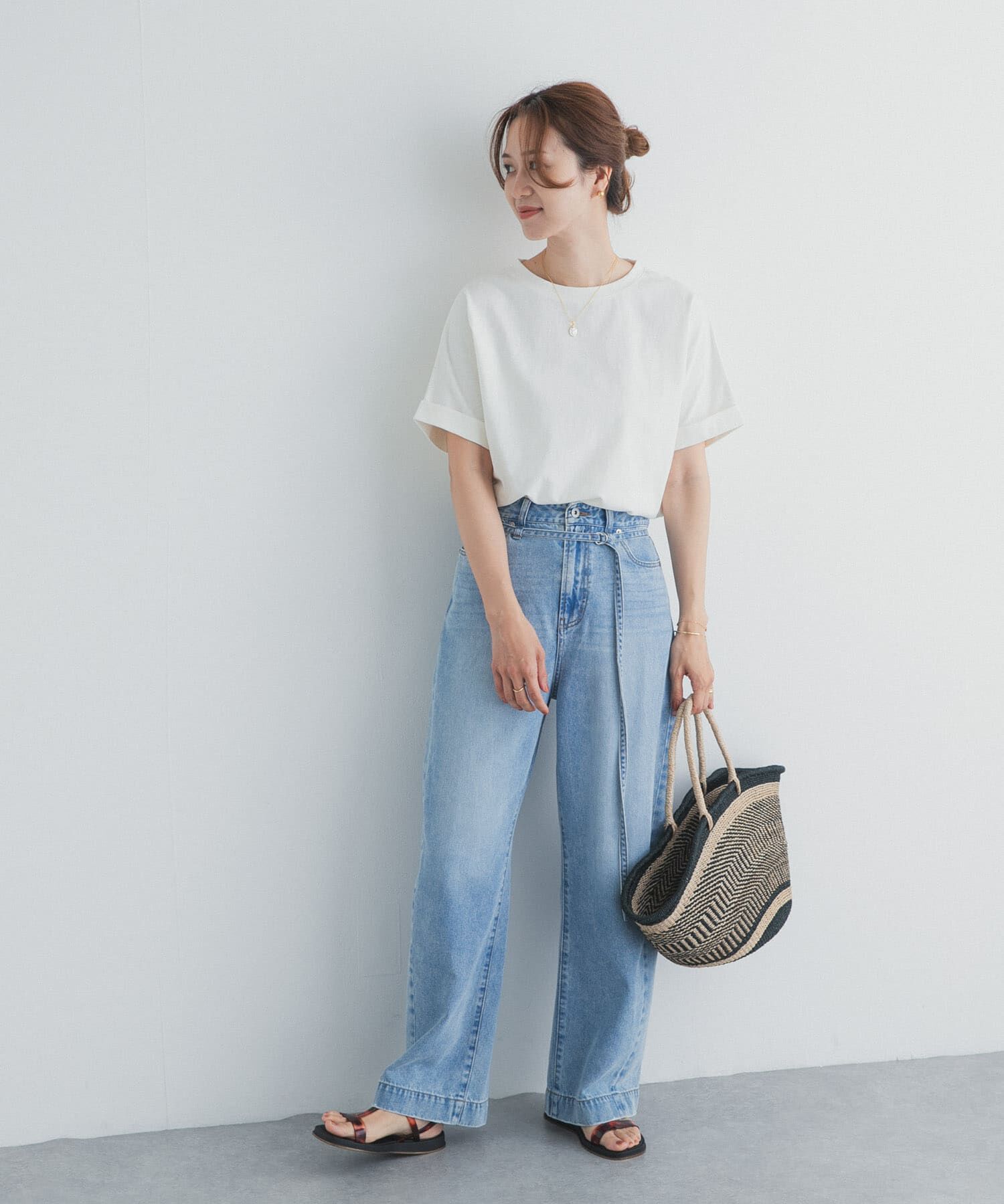 URBAN RESEARCH DOORS「『UR TECH』コットンロールスリーブプルオーバー」|Tシャツ・カットソー|