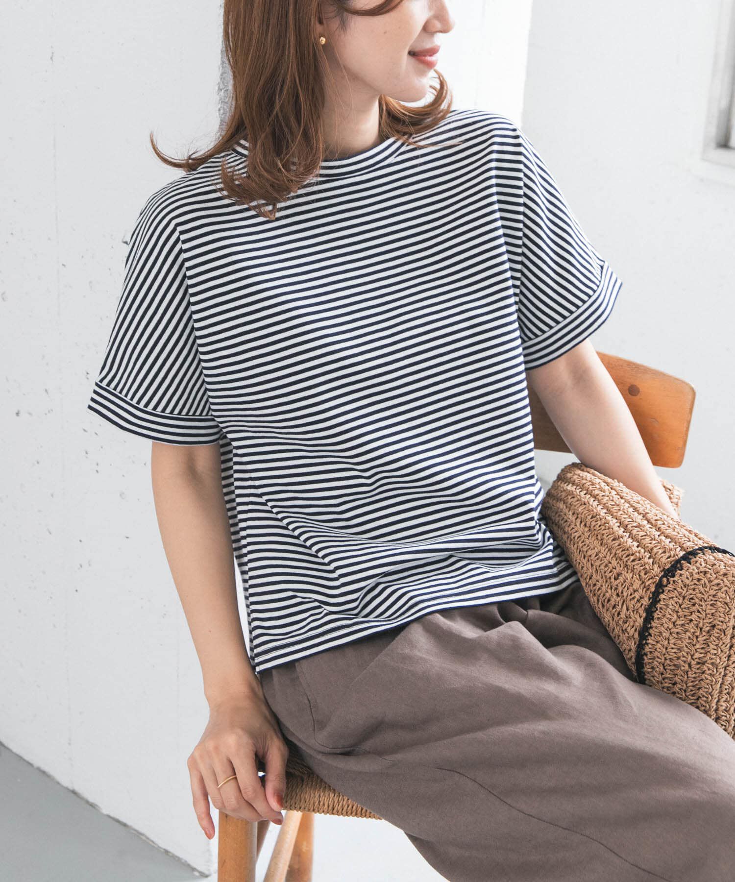 URBAN RESEARCH DOORS「『UR TECH』コットンロールスリーブプルオーバー」|Tシャツ・カットソー|